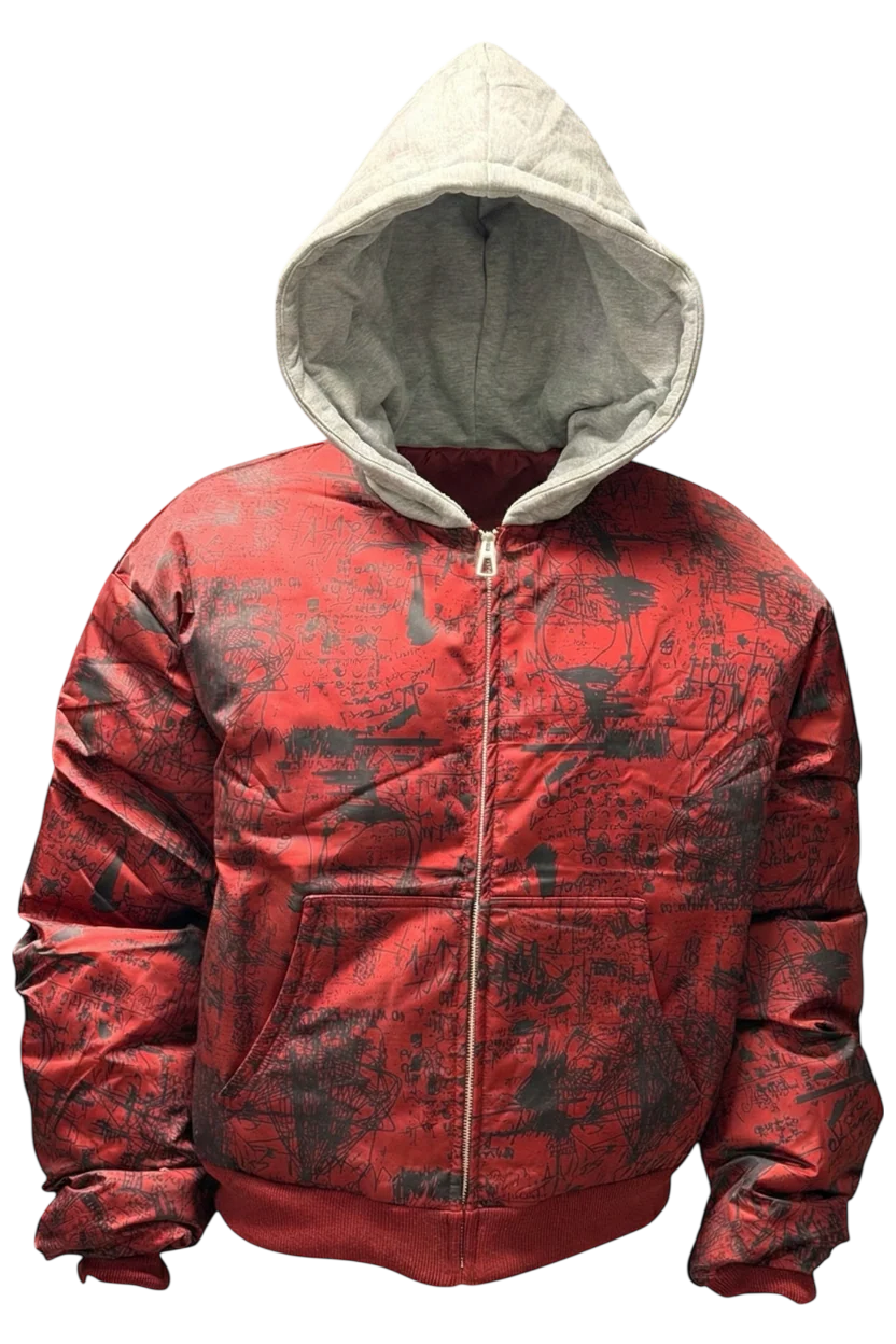 RED GRAFFITI BOMBER