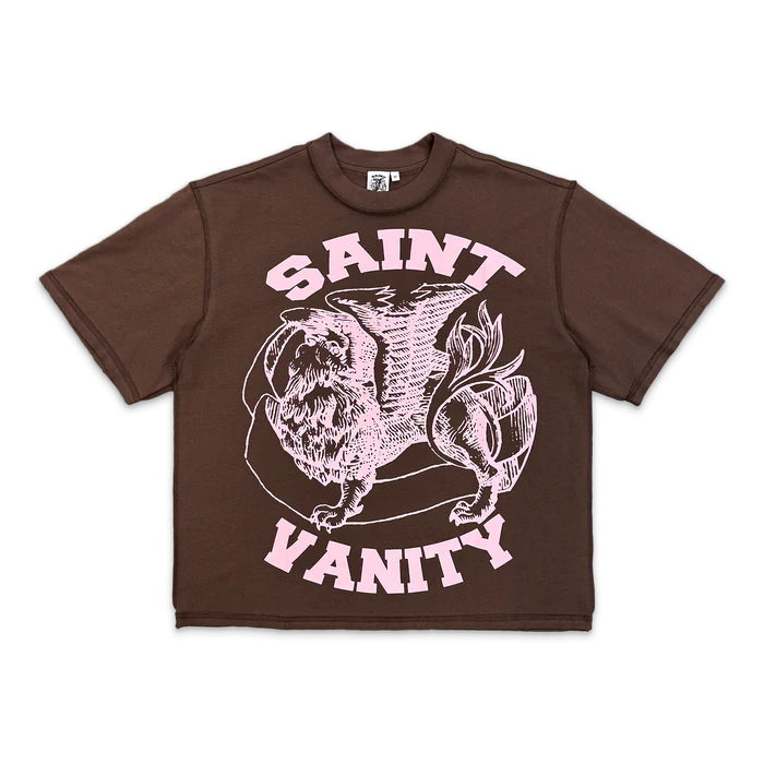 Saint Vanity Griffin Logo Tee “Brown/Pink”