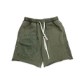 Saint Vanity Terry Studded Logo Shorts “Olive”