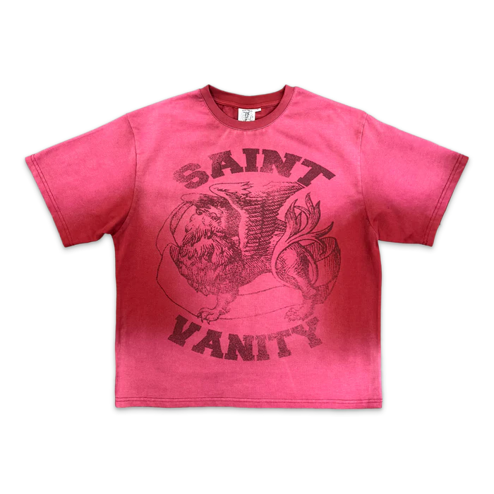 Saint Vanity Burgundy Logo Tee “Dissolve Red”